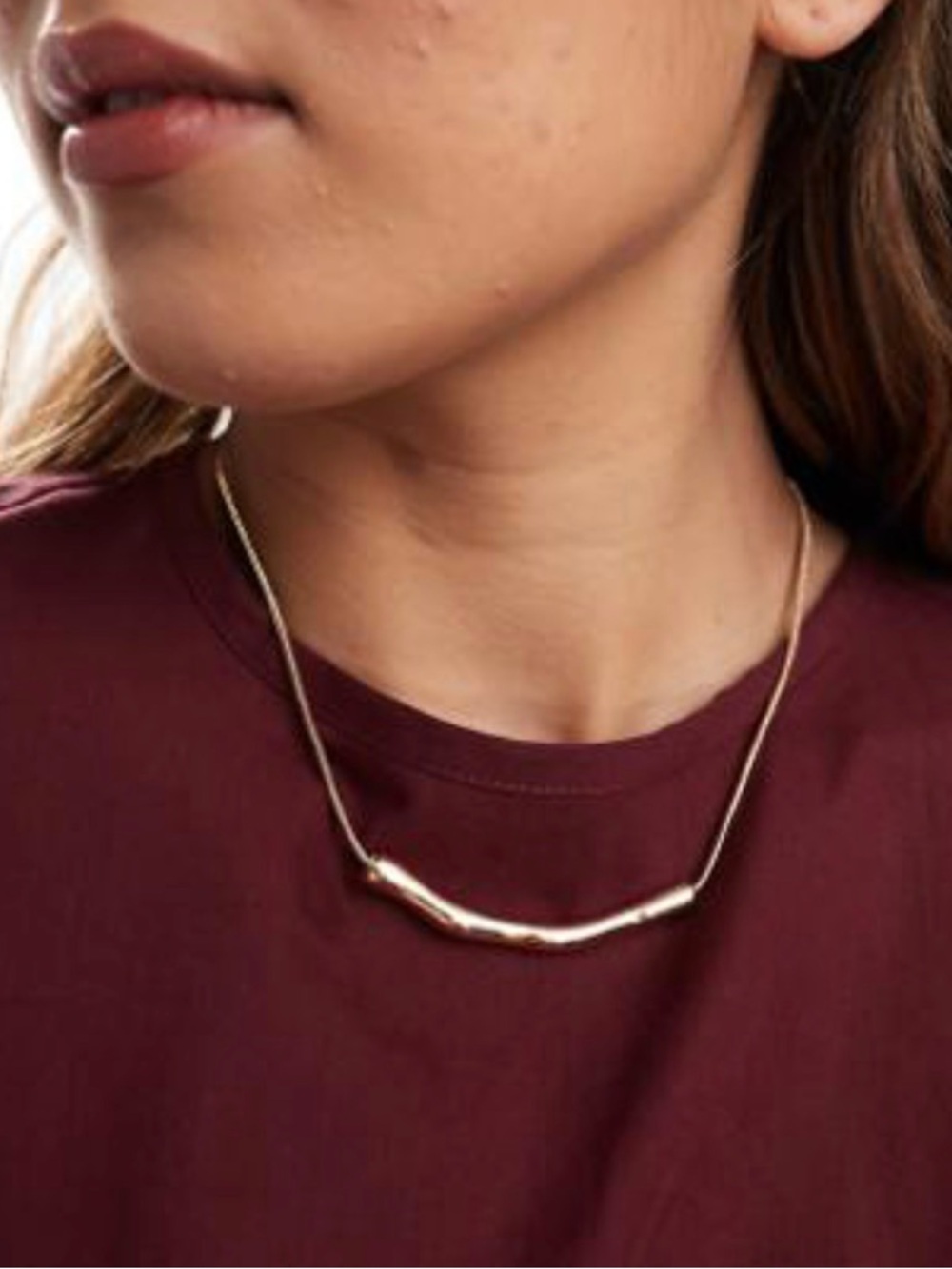 ASOS Gold Molten Pendant Necklace